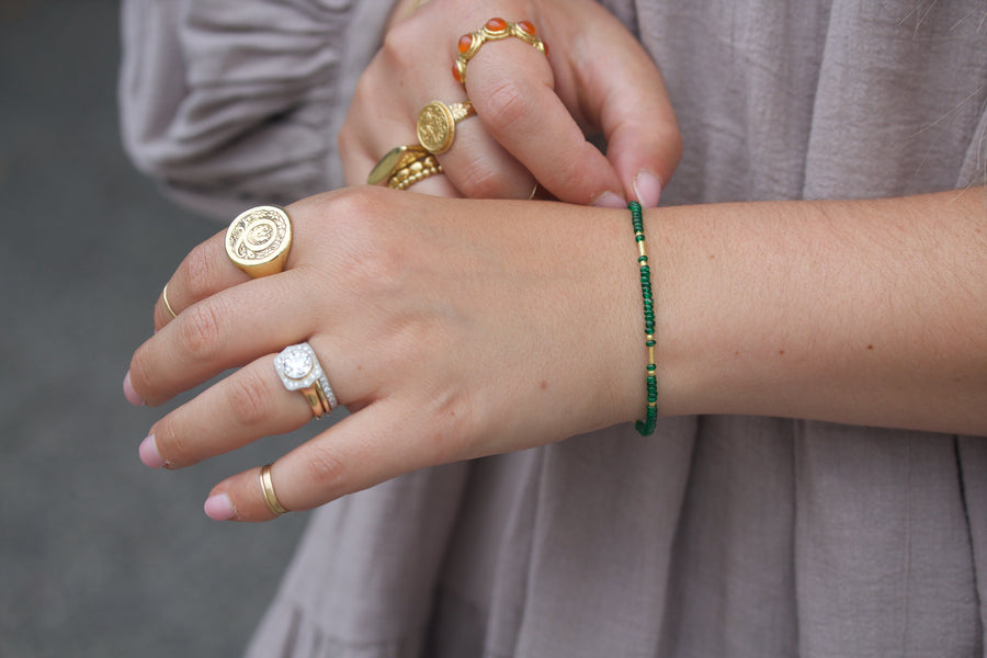 Emerald & High Karat Gold Bracelet