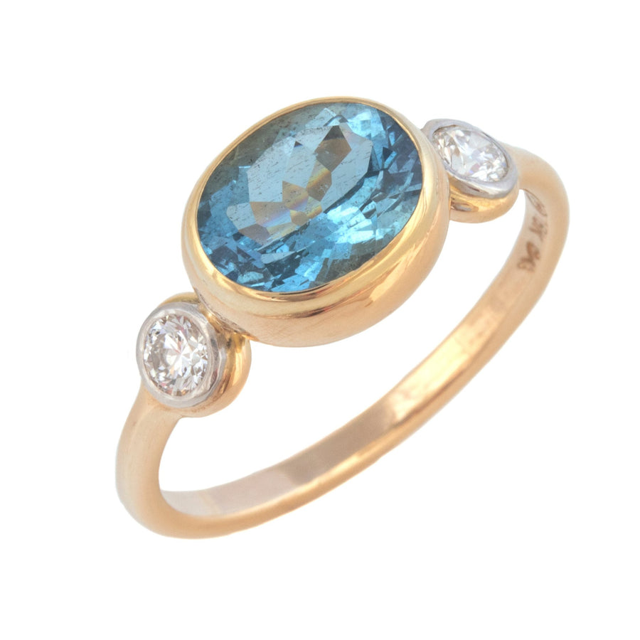 Aquamarine Ring with Diamonds