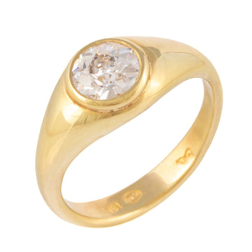 Wide Band Solitaire Diamond Ring