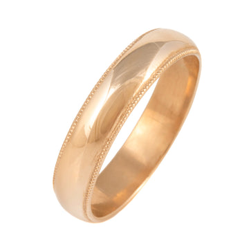 18K Millegrained Wedding Band