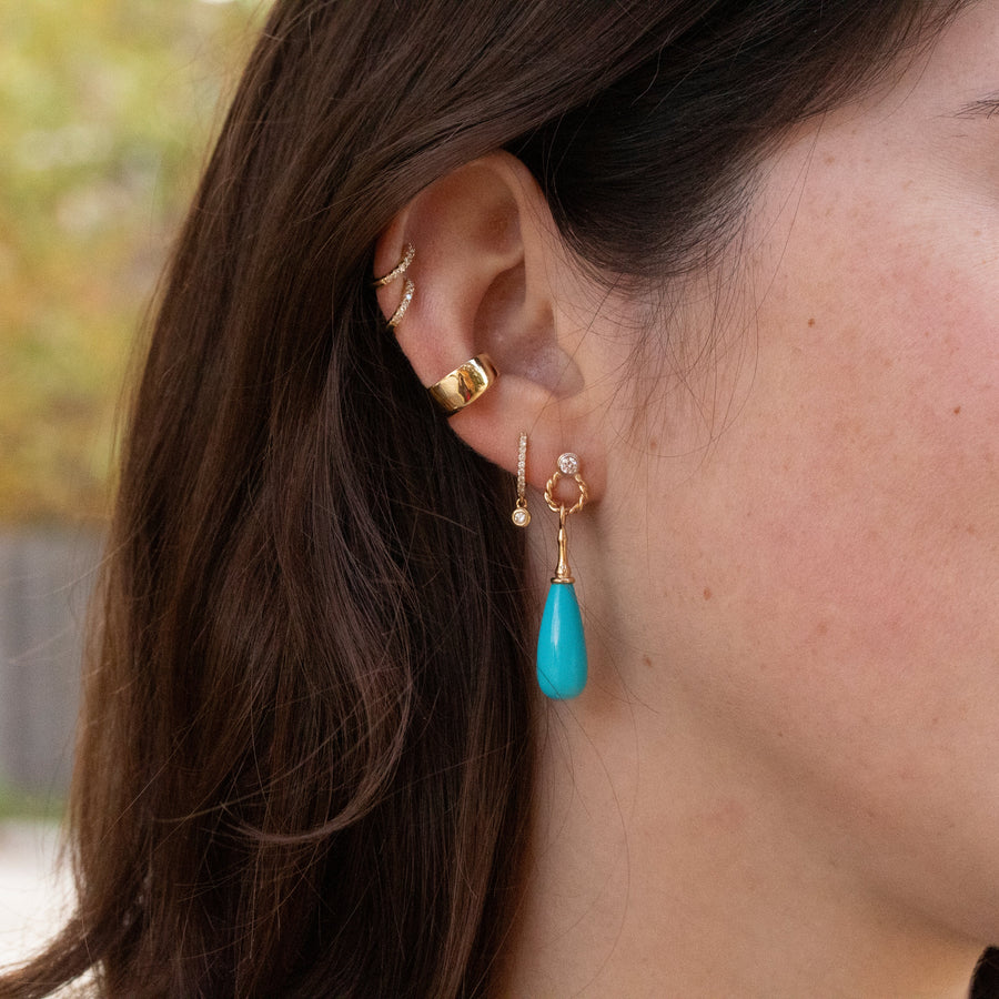 Diamond and Turquoise Drop Earrings