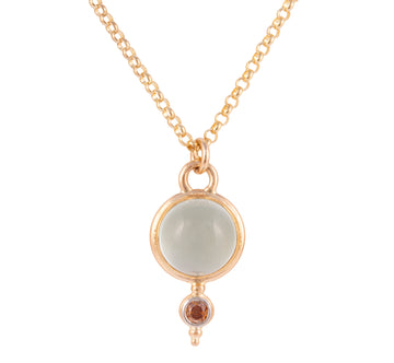 Aquamarine & Orange Diamond Pendant