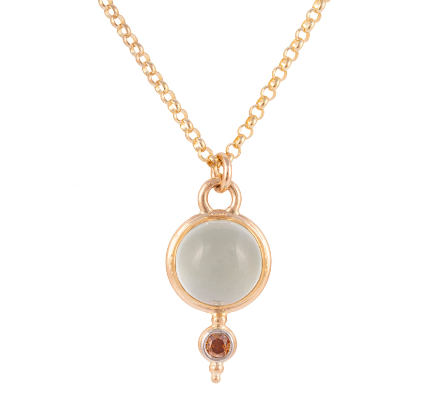 Aquamarine & Orange Diamond Pendant