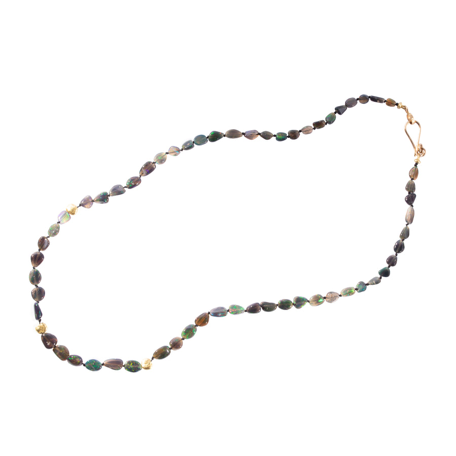 Smoked Black Opal Pebble Necklace