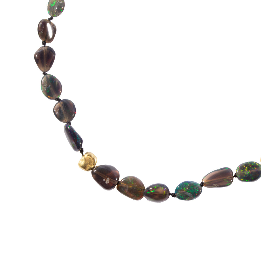 Smoked Black Opal Pebble Necklace