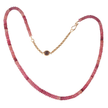 Pink Sapphire & Tourmaline Beaded Necklace