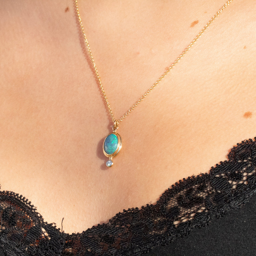 Opal & Diamond Pendant
