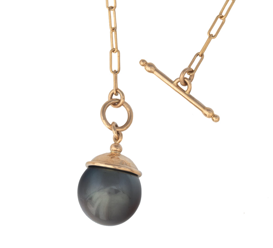 Tahitian Pearl & Toggle Necklace