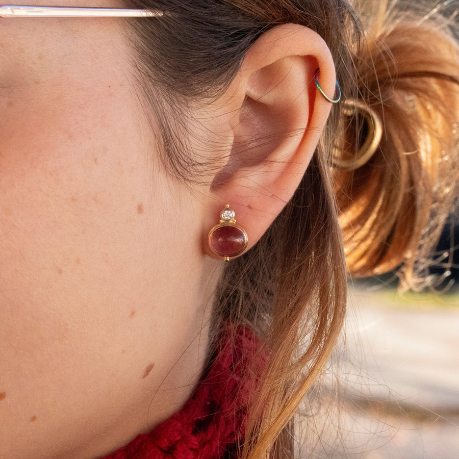 Tourmaline & Diamond Earrings