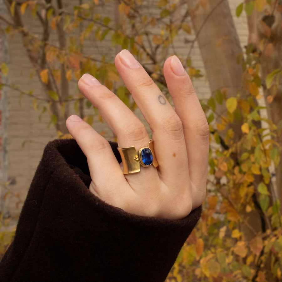 Cushion Cut Sapphire Ring