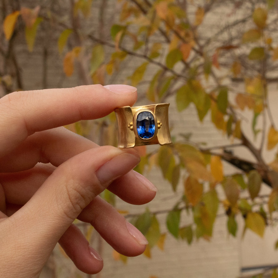 Cushion Cut Sapphire Ring