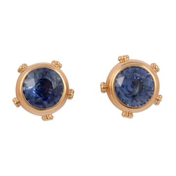 Beaded Sapphire Studs