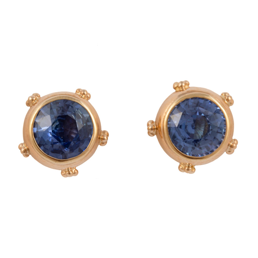 Beaded Sapphire Studs