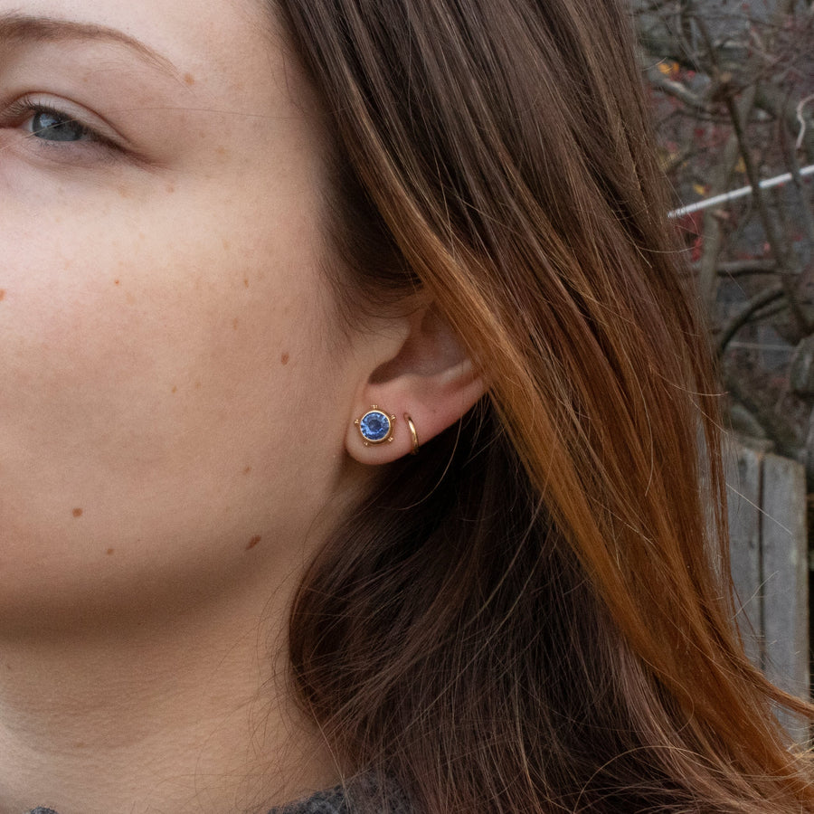 Beaded Sapphire Studs