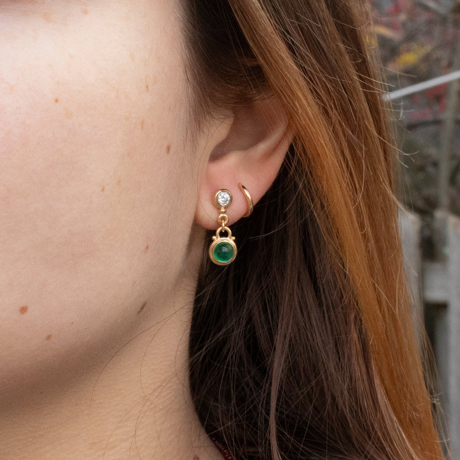 Diamond & Emerald Earrings