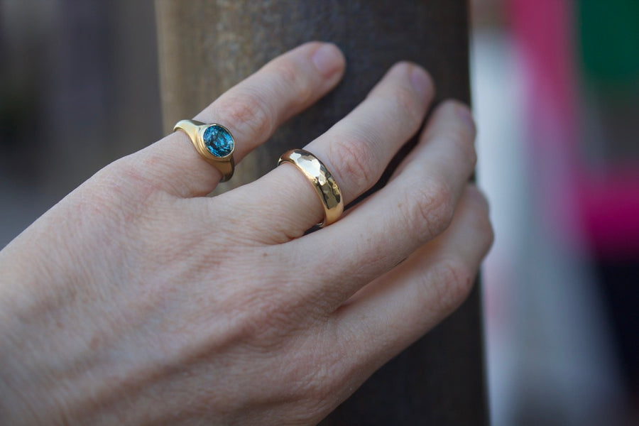 Vintage 10 Karat Yellow Gold Blue Zircon Ring – Aurum Jewelers