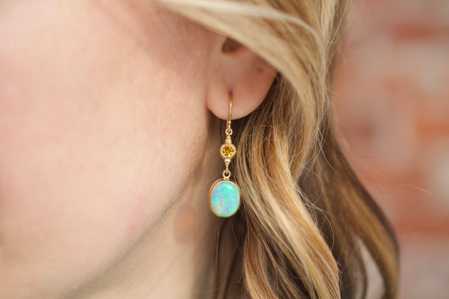 Opal & Citrine Earrings