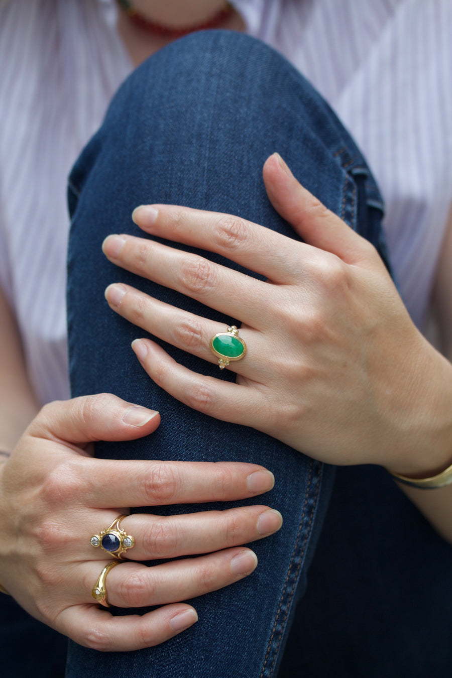 Jadeite Ring with Diamonds