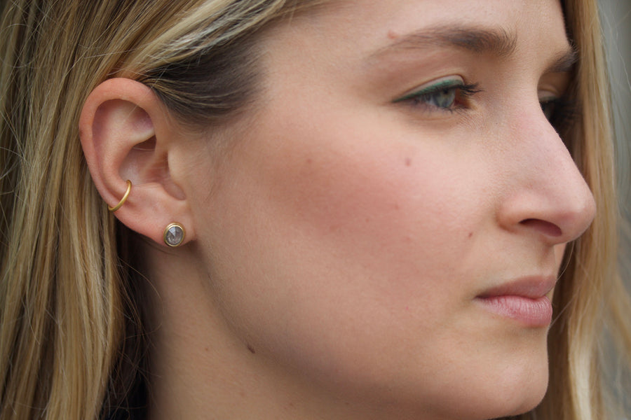 Rose Cut Diamond Stud Earrings