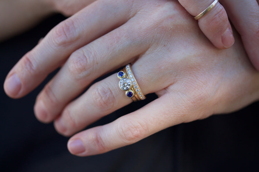 Diamond & Sapphire Engagement Ring