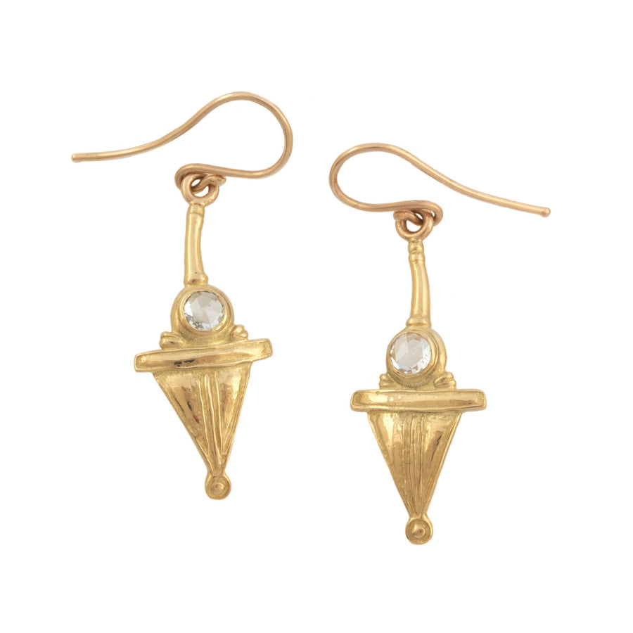 “Sulmona Bell Tower” Dangle Earrings with Rose Cut Diamonds