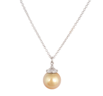 Beaded Pendant in Platinum with Golden South Sea Pearl