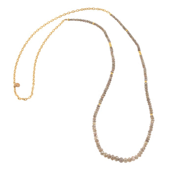 Long Gray-Golden Diamond Necklace