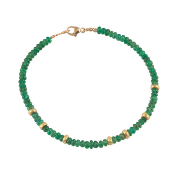 Emerald & High Karat Gold Bracelet