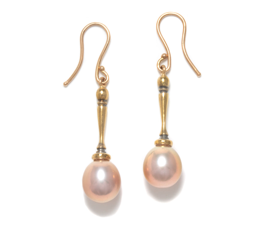 Pendulum Style Freshwater Pearl Earrings