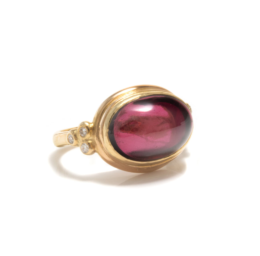 Garnet Ring with Diamonds