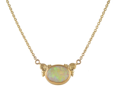 Curl Motif Double Hung Opal Necklace