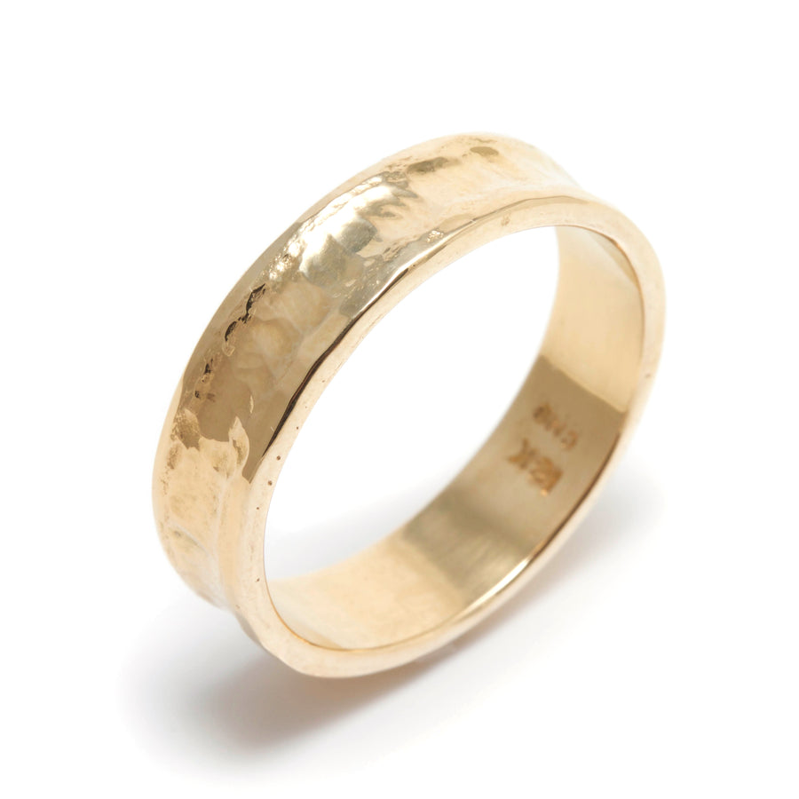 Concave Peened Wedding Ring