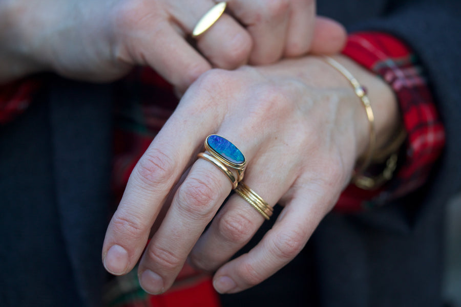 Boulder Opal Stackable Ring