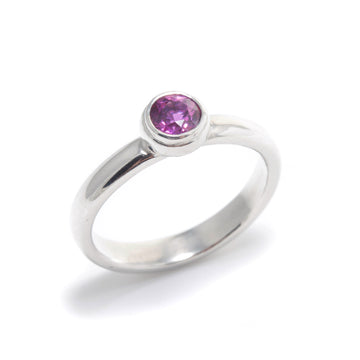 Platinum Stacking Ring with Pink Sapphire