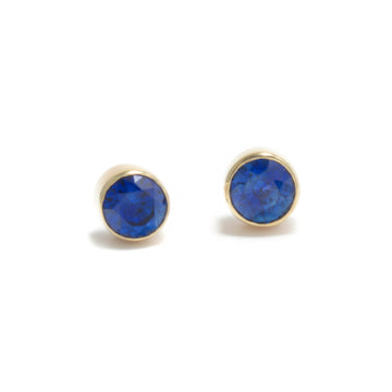 Minimalistic Sapphire Stud Earrings