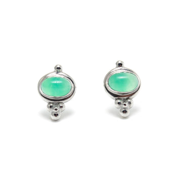 Delicate Stud earrings with Chrysoprase