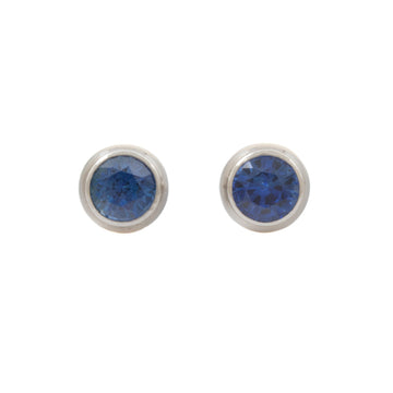 Blue Sapphire & Platinum Earrings