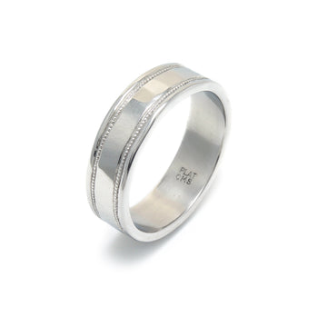 Platinum Millegrain Wedding Band