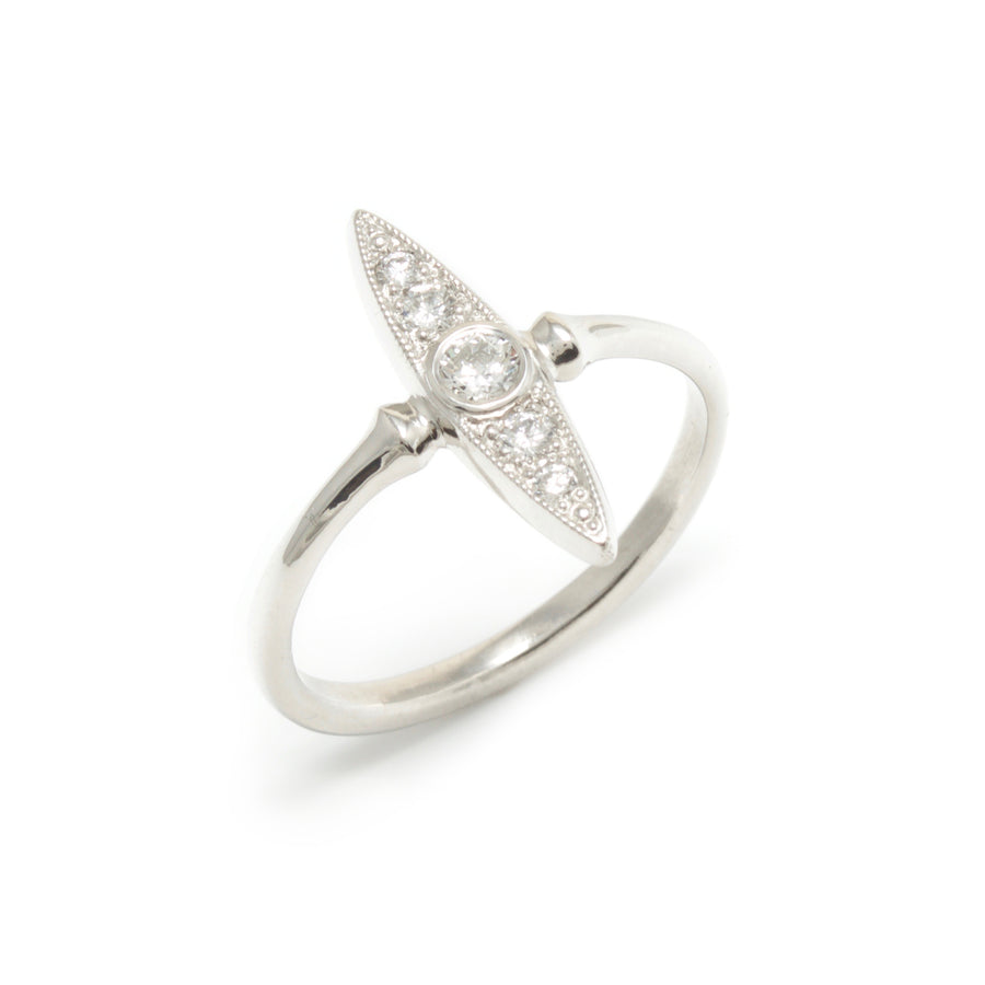 Diamond Navette Style Ring in Platinum