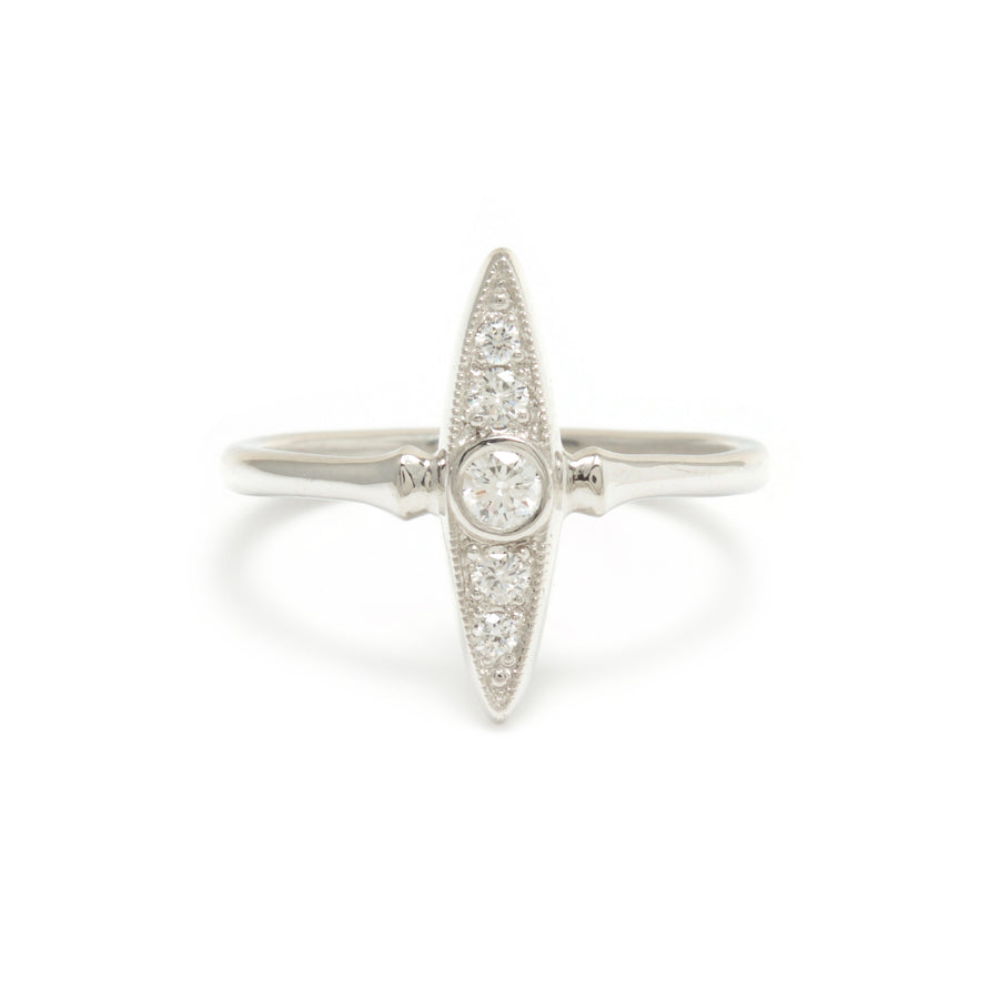 Diamond Navette Style Ring in Platinum