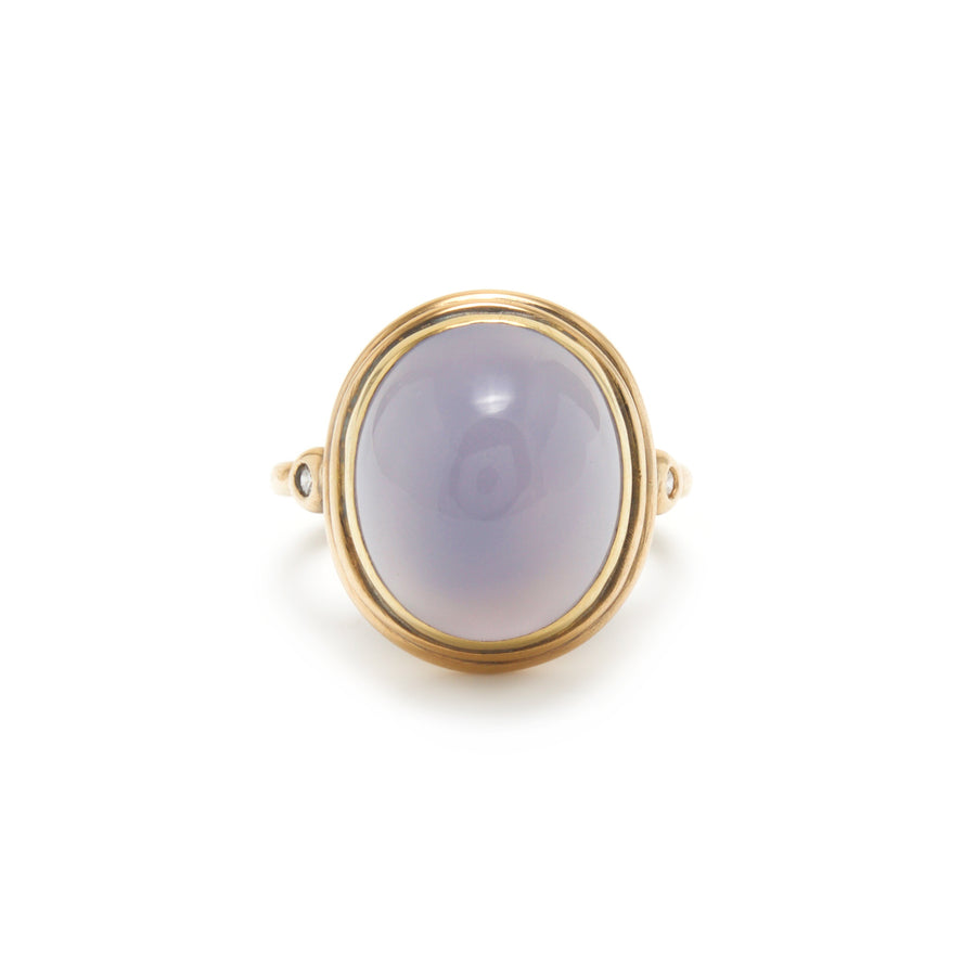 Large Gemstone Ring with Chalcedony