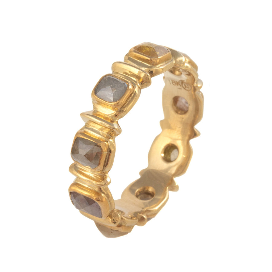 Gilded Frame Ring with Diamonds