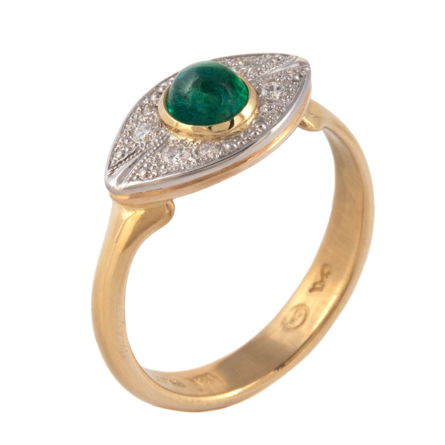 Revival Style Emerald & Diamond Ring