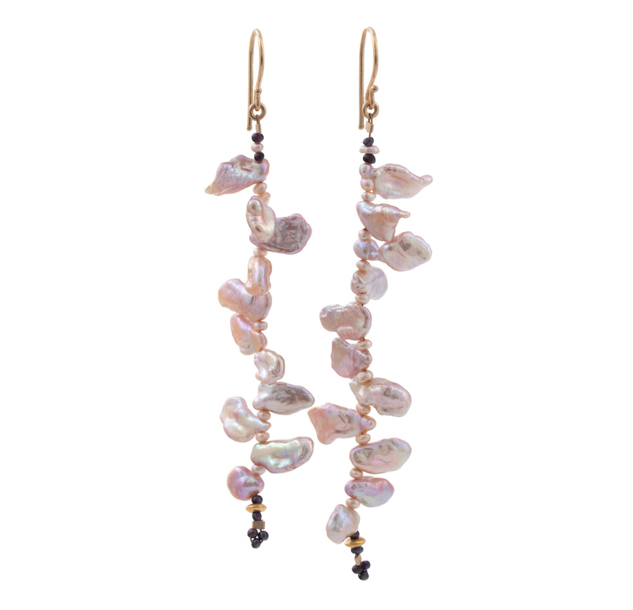 Purplish-Pink Baroque Pearl Earrings