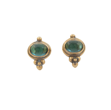 Delicate Stud Earrings with Tourmaline