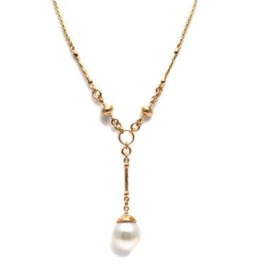 Lariat Style Necklace with South Sea Pearl