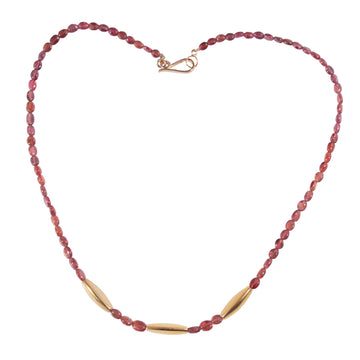 Spinel & High Karat Gold Necklace with Handmade Clasp