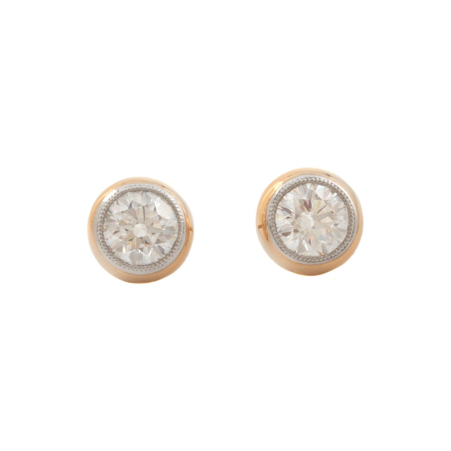 Gold Diamond Stud Earrings