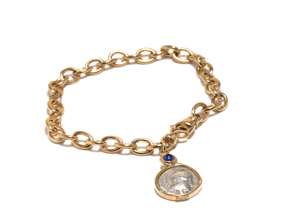 Athena and Horse Coin Bracelet in 18k Gold
