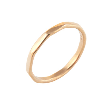 Faceted Wedding Band in 18KY Gold